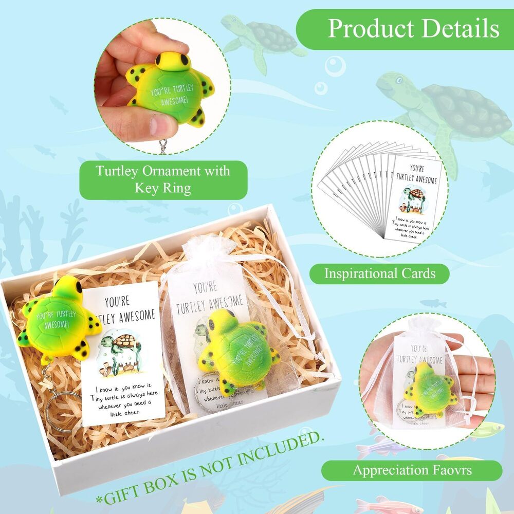 6163 30 Pcs Employee Appreciation Gifts Inspirational Turtle Keychains Bulk - Picture 4 of 6